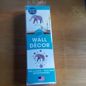 💎3/$12 Peel and stick wall decor elephant blessings